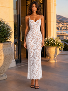 Lace Corset Sculpted Maxi Dress Evening Women