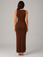 High Neck Ruched Gold Detail Maxi Dress Evening Women