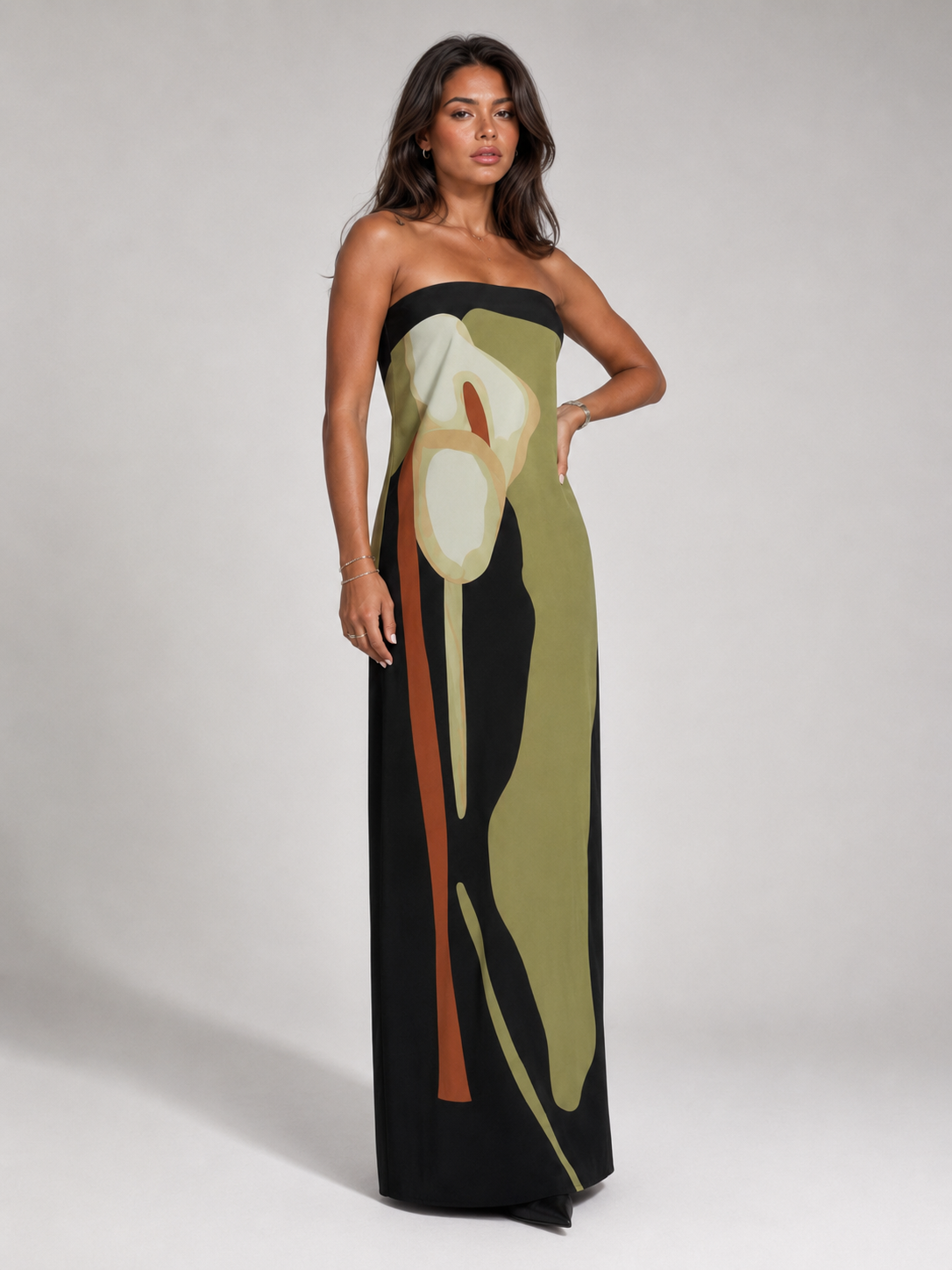 Strapless Sculpted Maxi Dress Evening Women