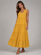 V Neck Tiered Maxi Dress Summer Women