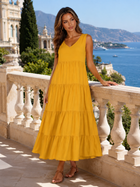 V Neck Tiered Maxi Dress Summer Women