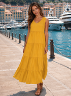 V Neck Tiered Maxi Dress Summer Women