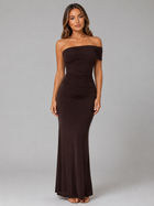 One Shoulder Ruched Maxi Dress Evening Women