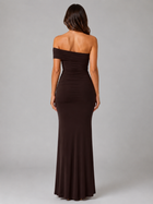 One Shoulder Ruched Maxi Dress Evening Women