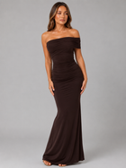 One Shoulder Ruched Maxi Dress Evening Women