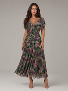 Floral Pleated Maxi Dress Wedding Guest