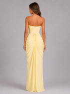 Strapless Draped Maxi Dress Wedding Guest