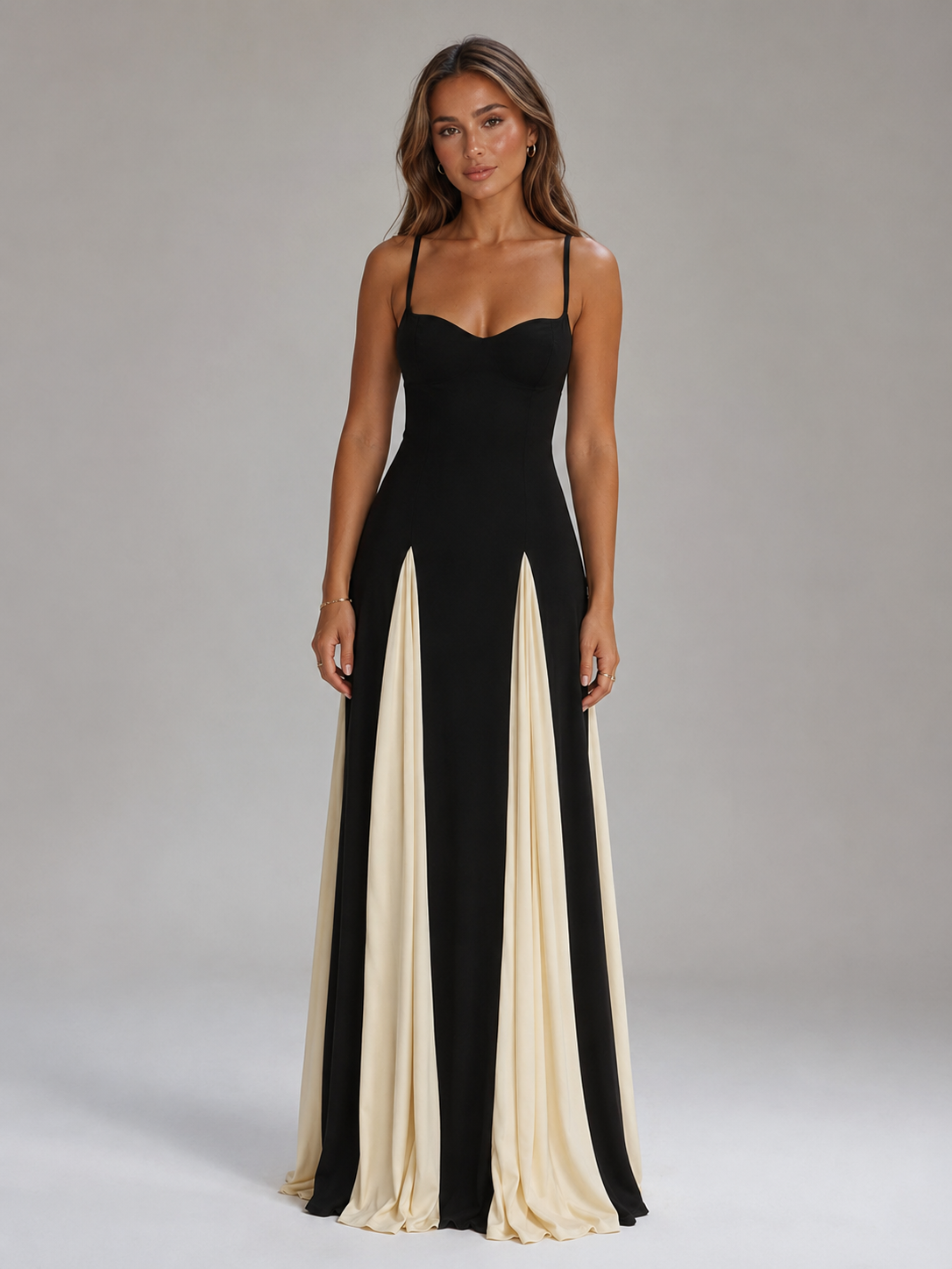 Sculpted Bodice Maxi Dress Evening Women