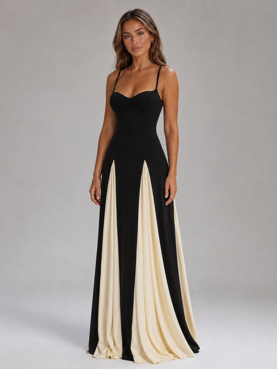 Sculpted Bodice Maxi Dress Evening Women
