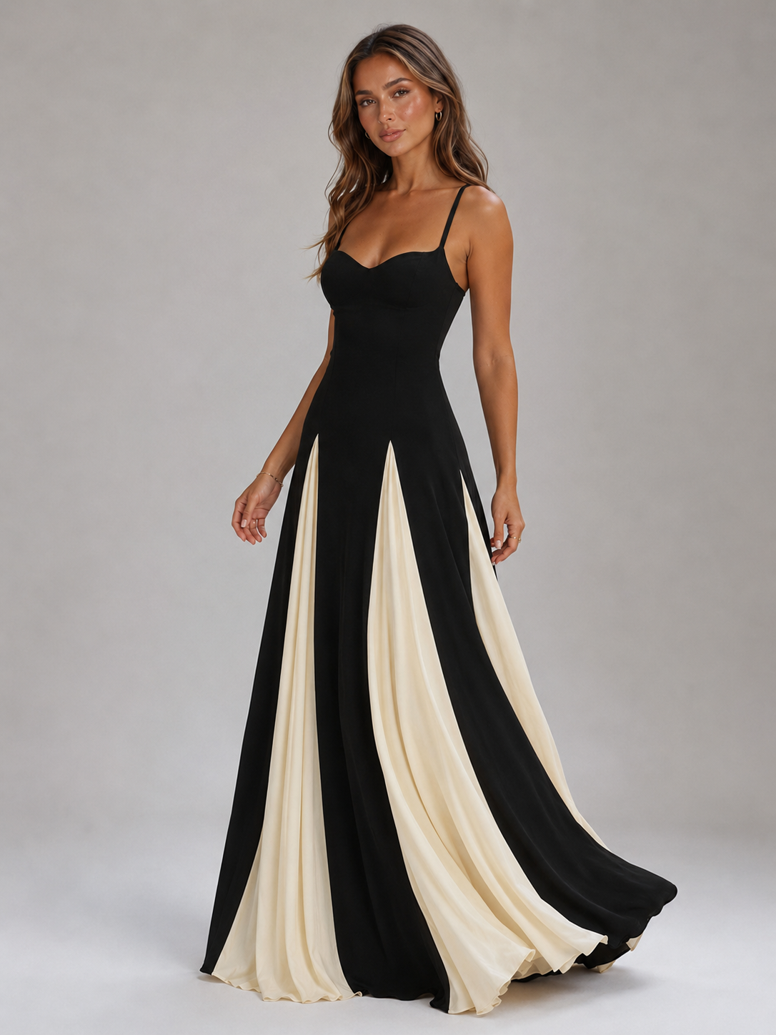 Sculpted Bodice Maxi Dress Evening Women