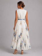 Floral Pleated A Line Maxi Dress Wedding Guest