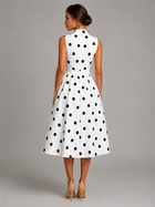 Polka Dot V Neck Midi Dress Summer Women