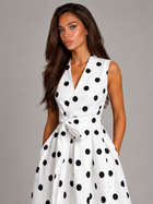 Polka Dot V Neck Midi Dress Summer Women