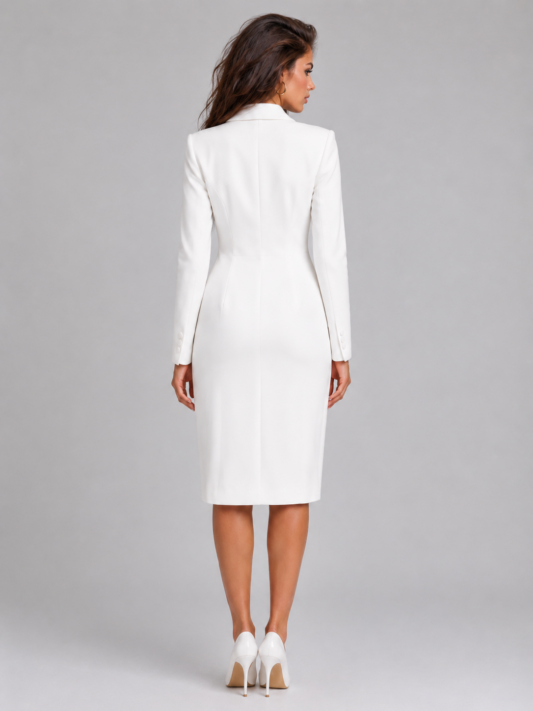 Double Breasted Blazer Midi Dress Cocktail Women
