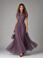 Chiffon Lace Trim Maxi Dress Wedding Guest