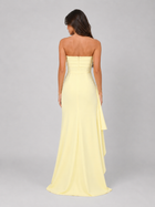 Strapless Ruched Thigh Split Maxi Dress Evening Women