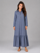 Cotton Blend Tiered Maxi Shirt Dress Summer Women