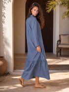 Cotton Blend Tiered Maxi Shirt Dress Summer Women