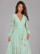 Floral Chiffon V Neck A Line Midi Dress Summer Women