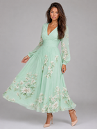 Floral Chiffon V Neck A Line Midi Dress Summer Women