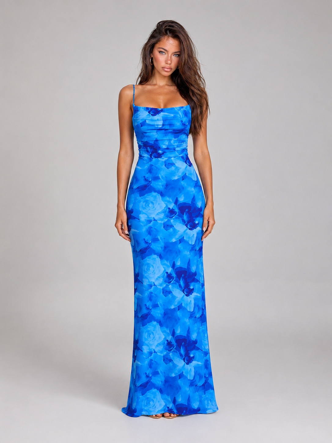 Floral Bodycon Maxi Dress Evening Women