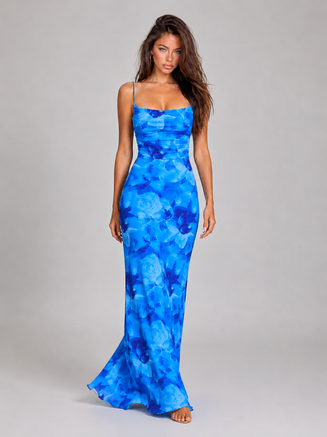 Floral Bodycon Maxi Dress Evening Women