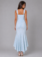 Ruched Lace Bodycon Midi Dress Cocktail Women