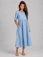 Linen Look Midi Dress Summer Women