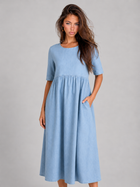 Linen Look Midi Dress Summer Women