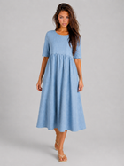 Linen Look Midi Dress Summer Women