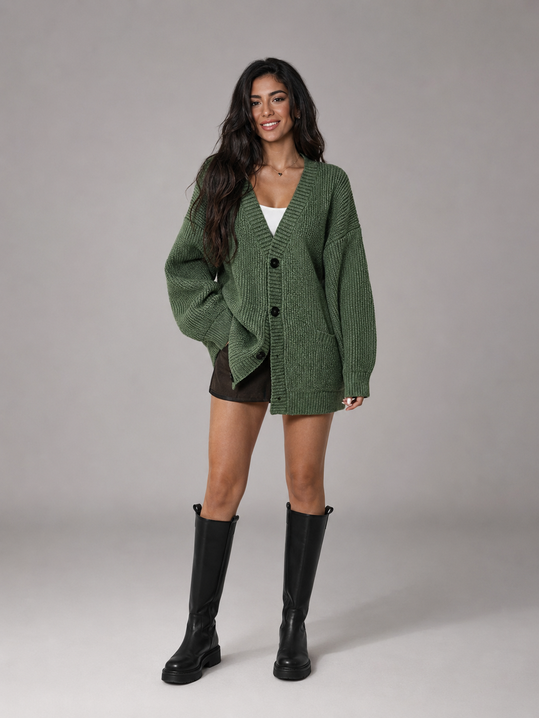 Elodie | Oversized Chunky Knit Cardigan