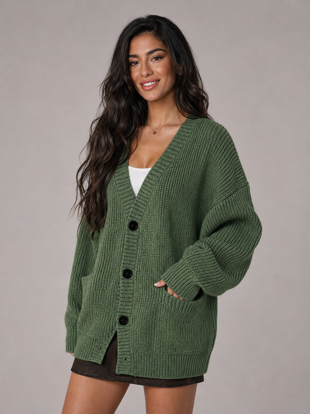 Elodie | Oversized Chunky Knit Cardigan