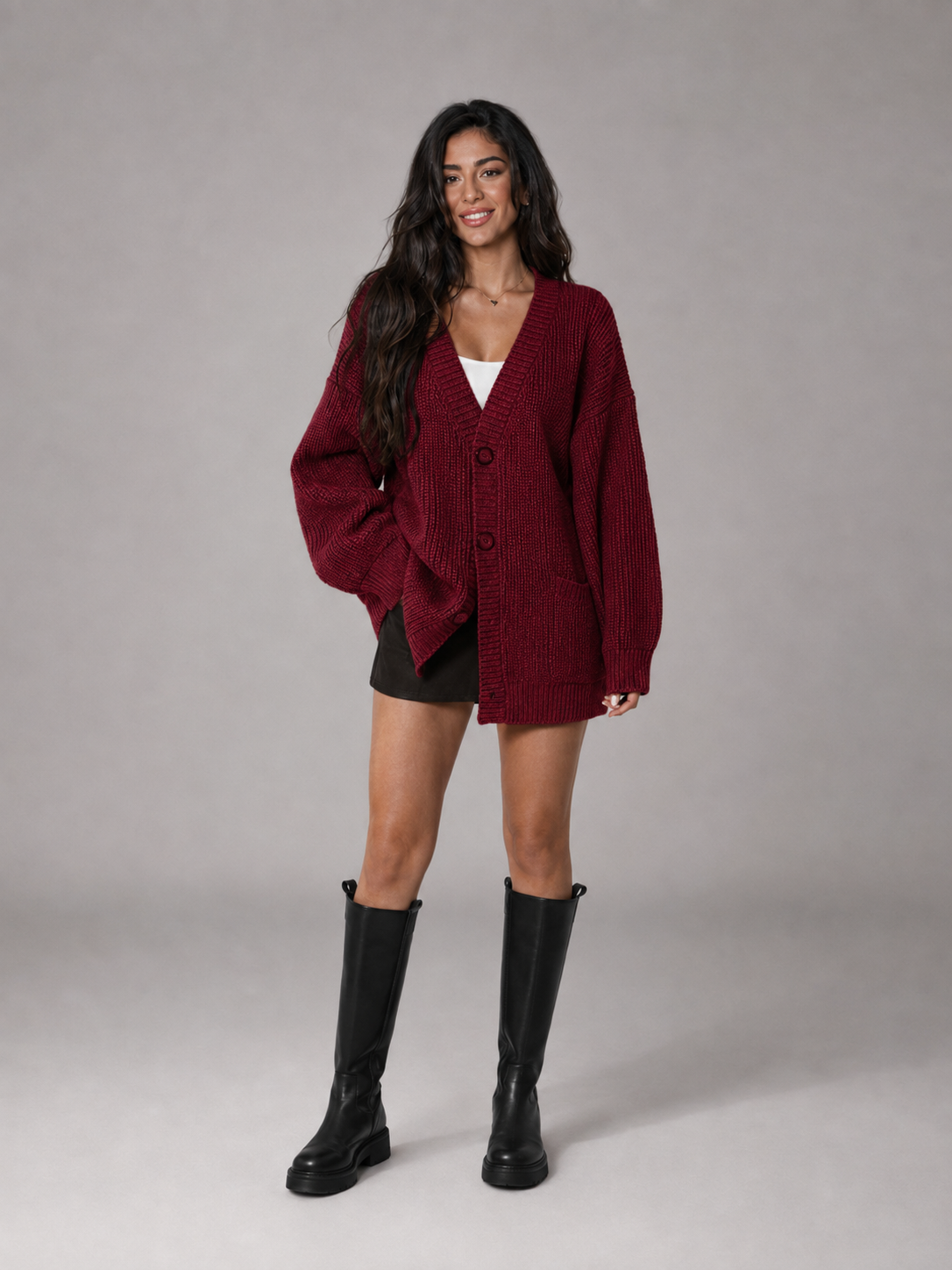 Elodie | Oversized Chunky Knit Cardigan