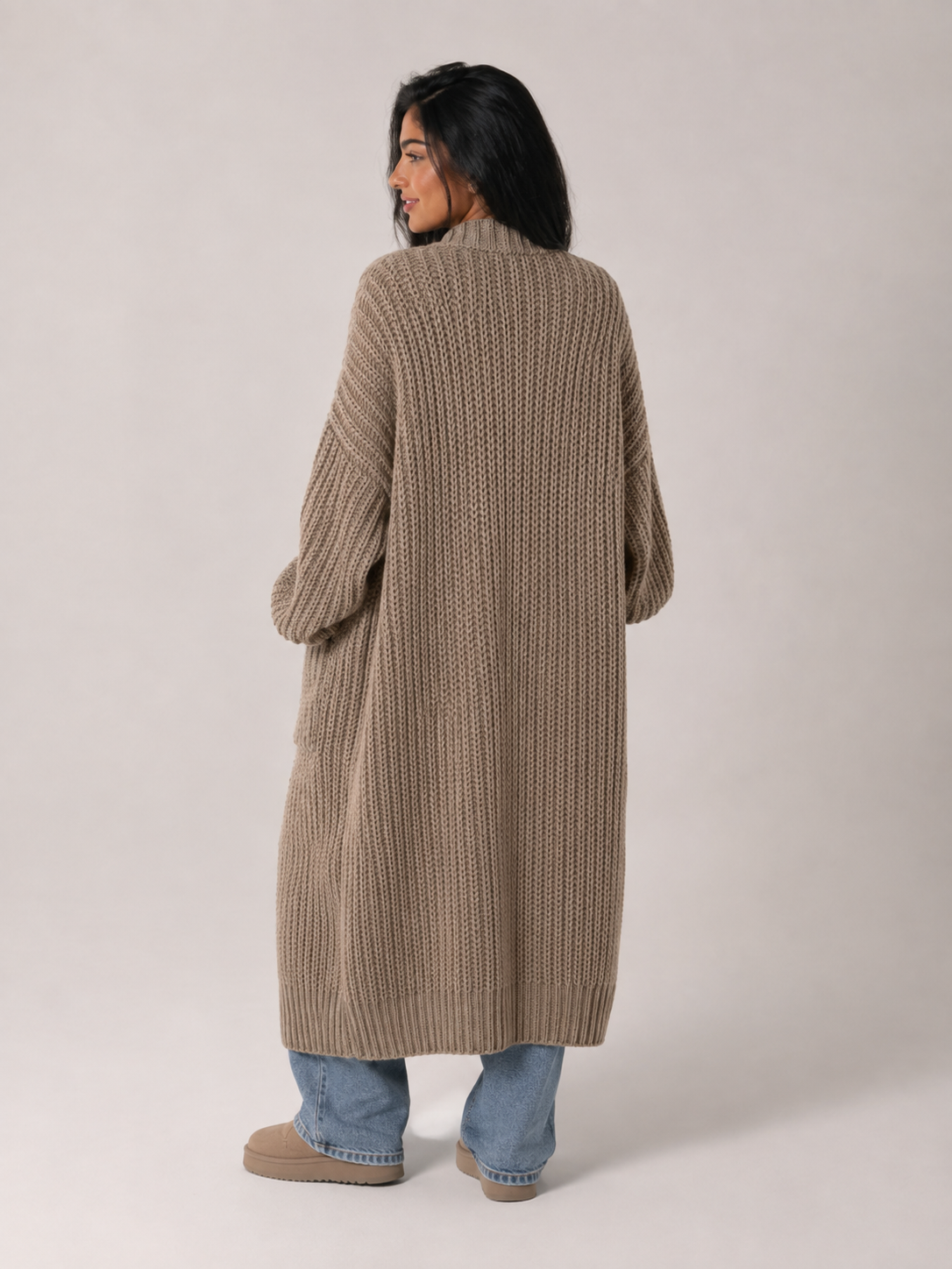 Ella | Longline Open Front Knit Cardigan