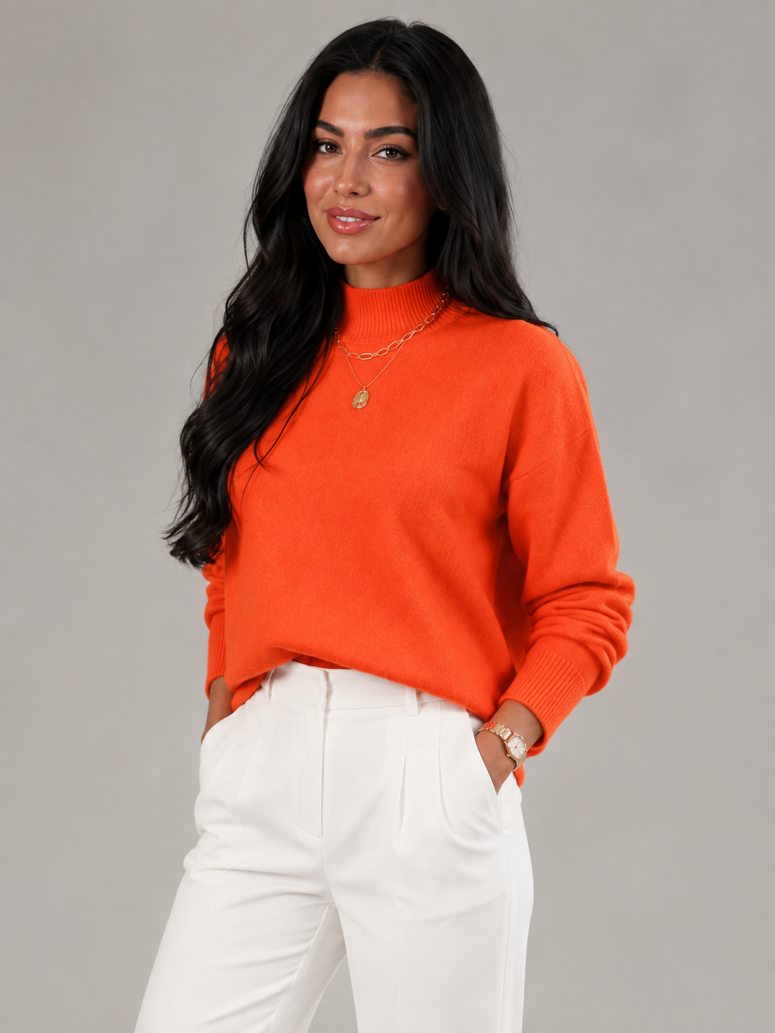 Rhea | Mock Neck Soft Knit Sweater