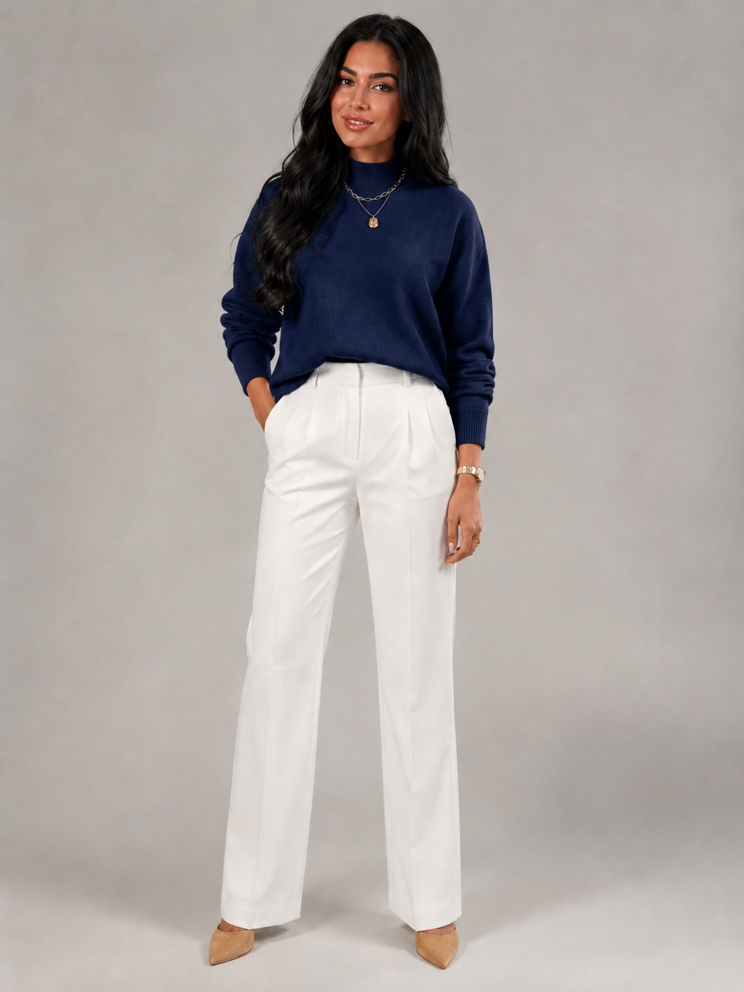 Rhea | Mock Neck Soft Knit Sweater