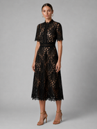 Lace High Neck A Line Midi Dress Cocktail Women