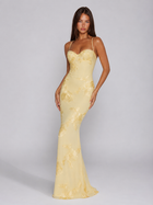 Floral Embroidered Corset Maxi Dress Wedding Guest