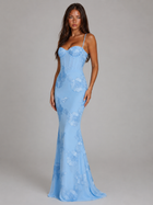 Floral Embroidered Corset Maxi Dress Wedding Guest