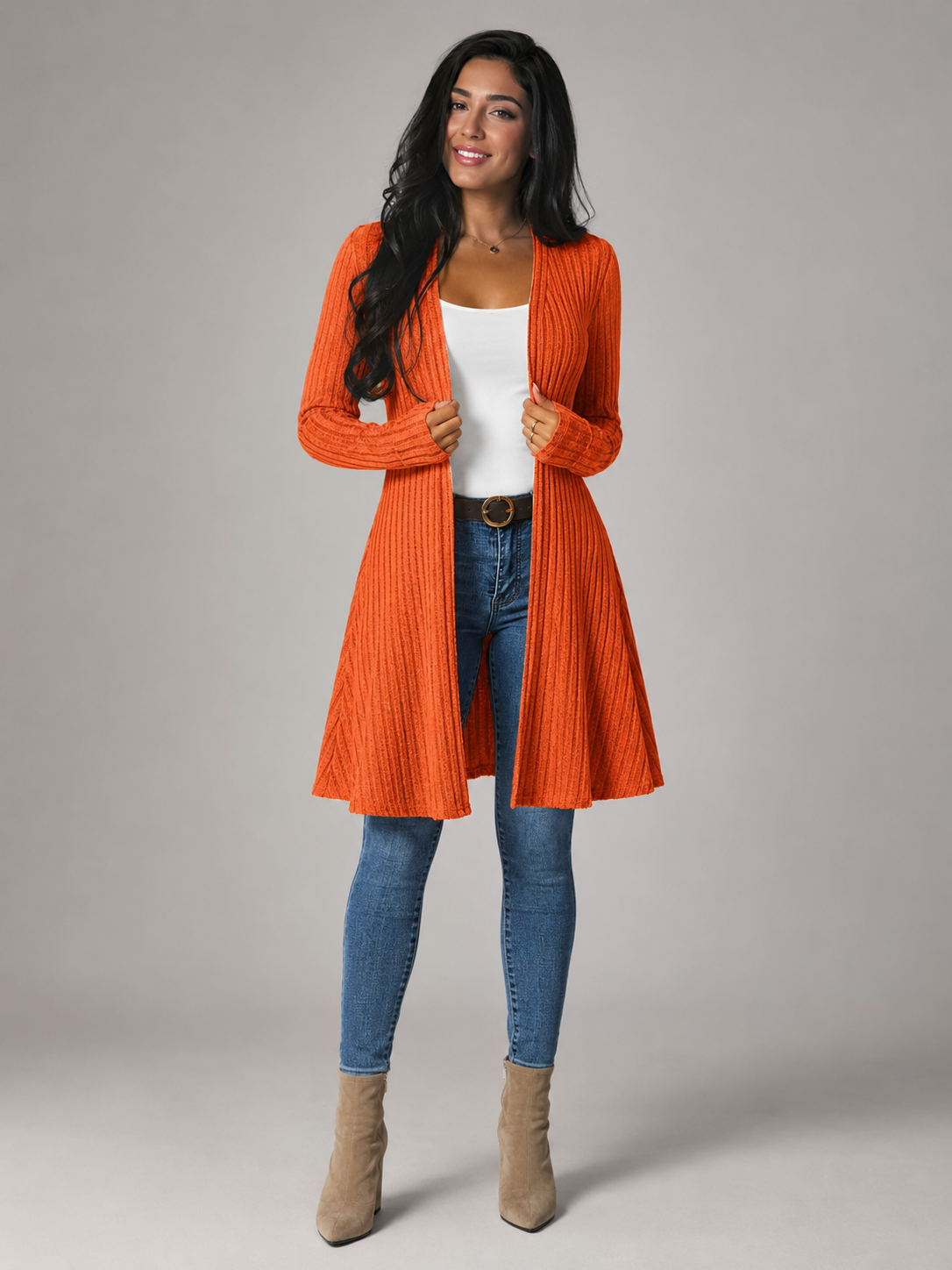 Laurel | Ribbed Open Front Cardigan