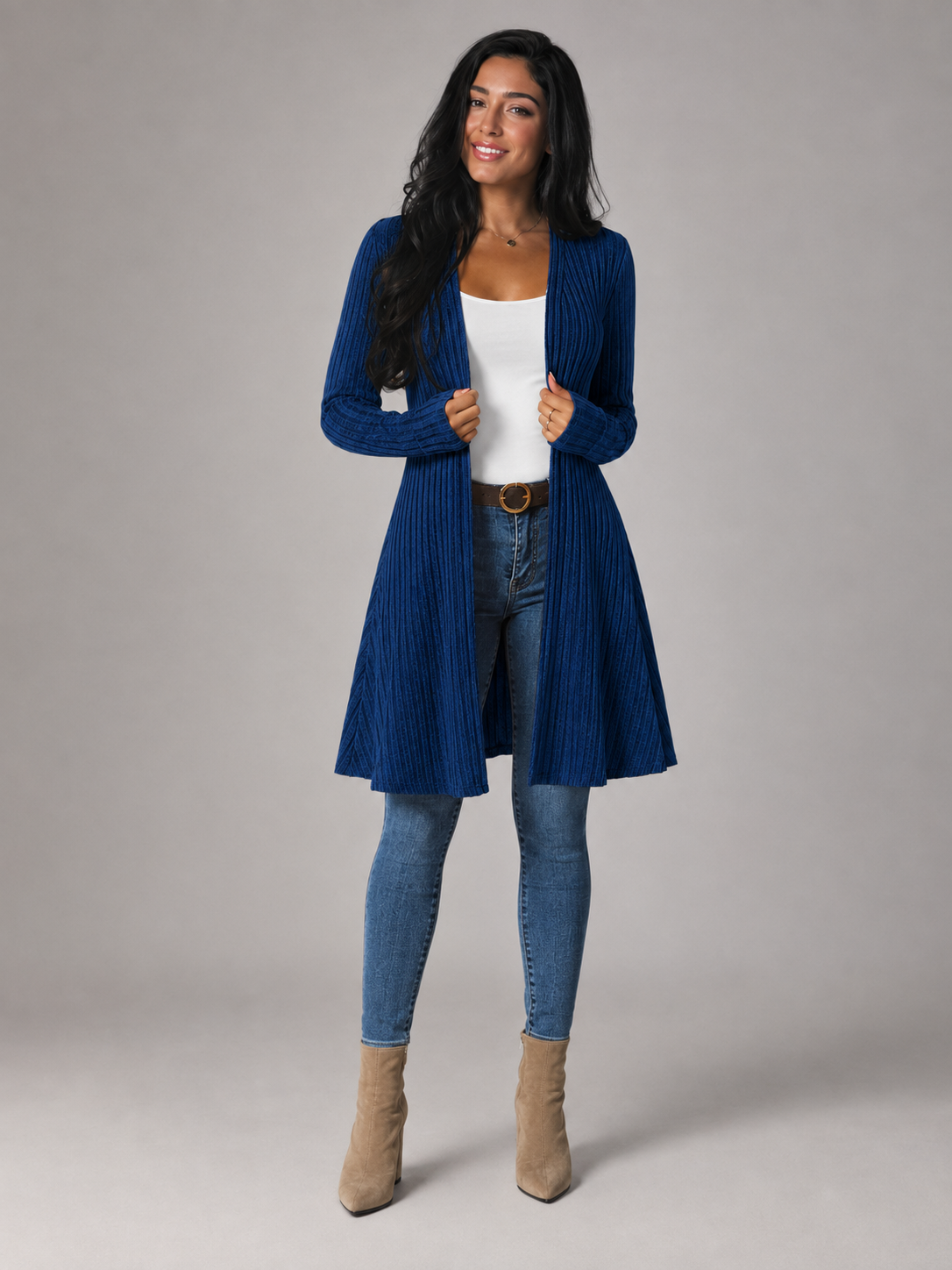 Laurel | Ribbed Open Front Cardigan
