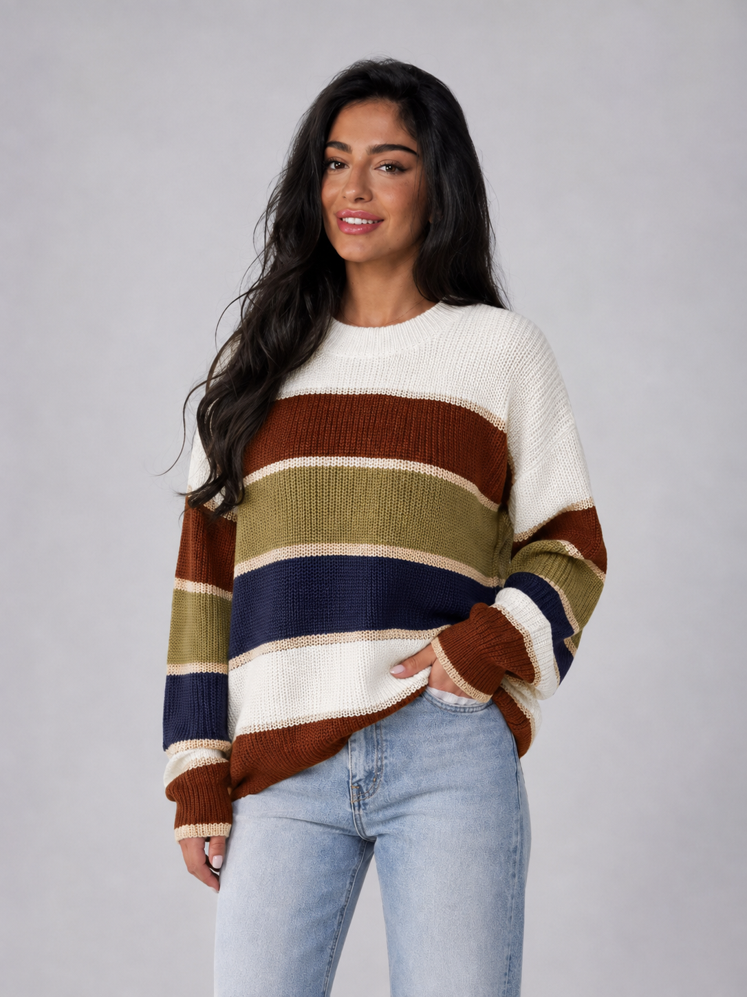 Blair | Striped Crewneck Knit Sweater