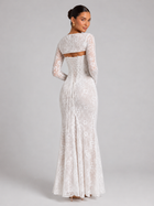 Lace Corset Long Sleeve Maxi Dress Wedding Guest