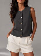 Mila | Button Front Knit Vest