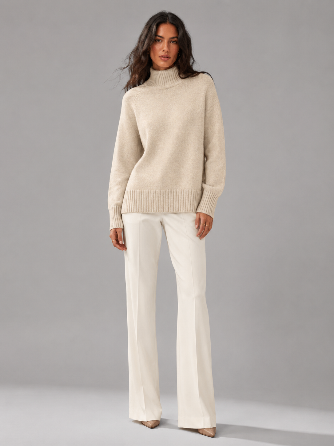 Inez | Oversized Turtleneck Knit Sweater