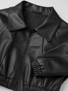 Cropped Faux Leather Zip Biker Jacket Women