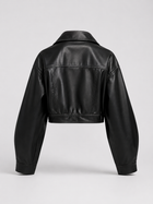 Cropped Faux Leather Zip Biker Jacket Women