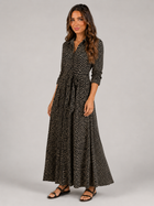 Polka Dot Tie Waist Maxi Shirt Dress Women