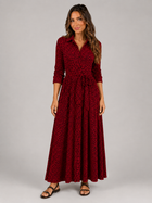 Polka Dot Tie Waist Maxi Shirt Dress Women