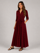 Polka Dot Tie Waist Maxi Shirt Dress Women